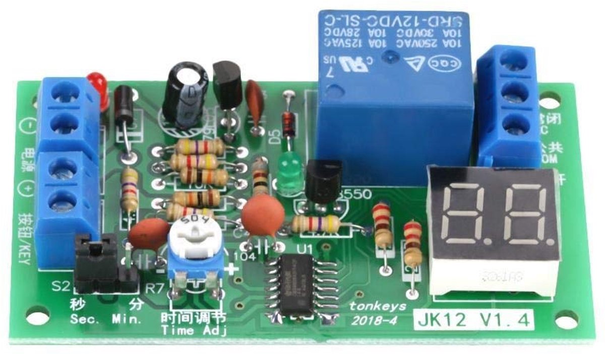 Relay module met LED-display - countdown timer 1-99 s/min - stabiele en betrouwbare werking - intelligente bediening - ShopVlot