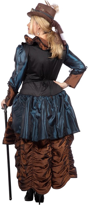 Wilbers & Wilbers - Costume Steampunk - Steampunk Sally Wild Wild West - Femme - Blauw, Marron - Taille 56 - Déguisements - Déguisements