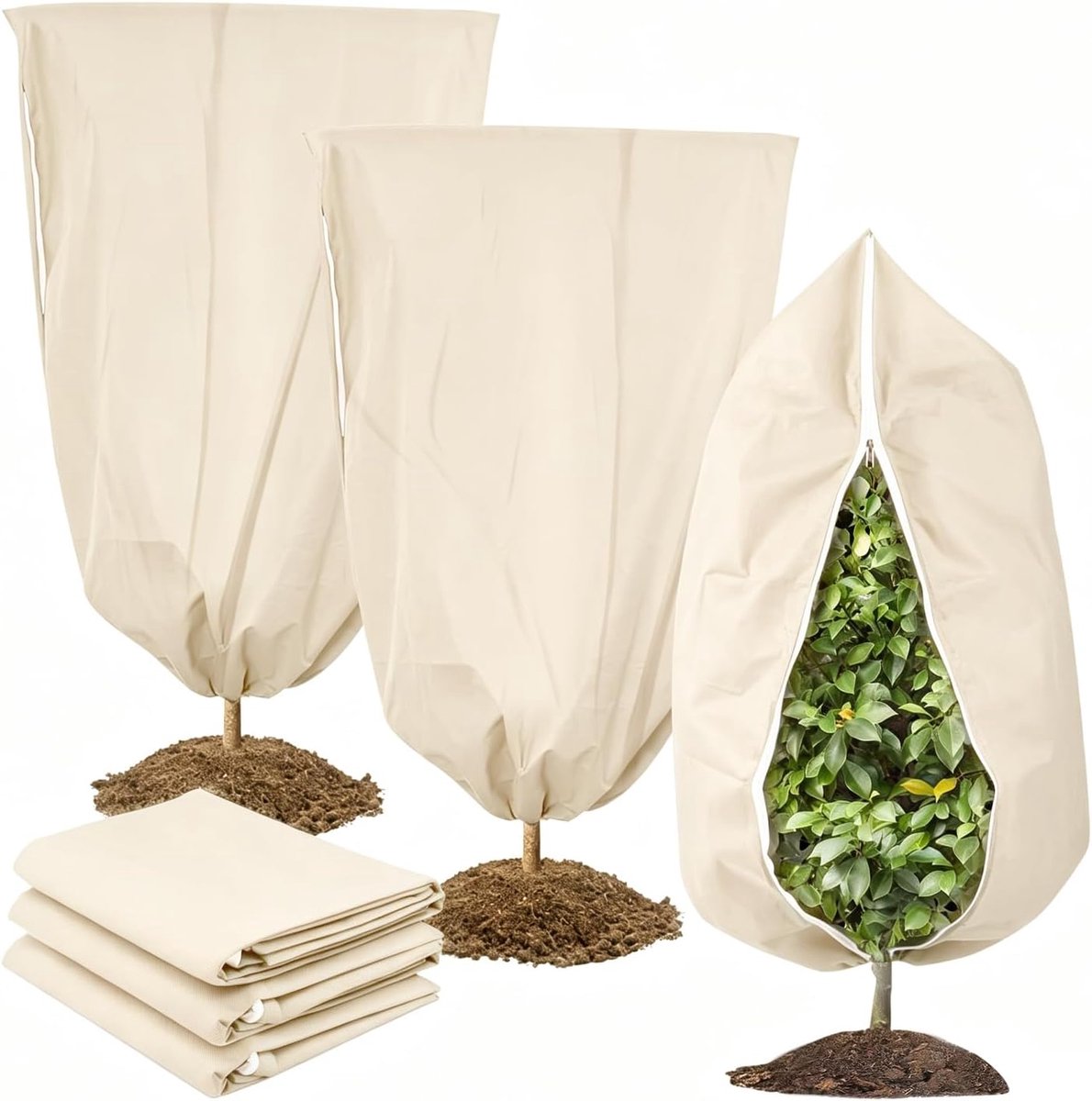 Winterbescherming planten 80 x 120 cm - met ritssluiting - vorst- en koudebescherming - ShopVlot