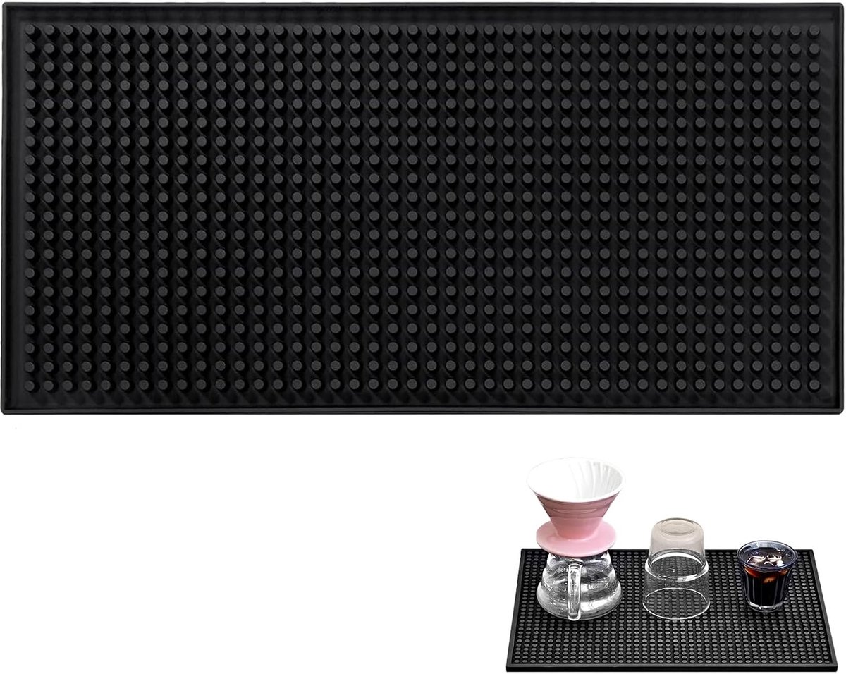 Rubberen staafmat 30 x 15 cm - siliconen spatbescherming - antislip drainagepad - houdt werkbladen droog - ShopVlot