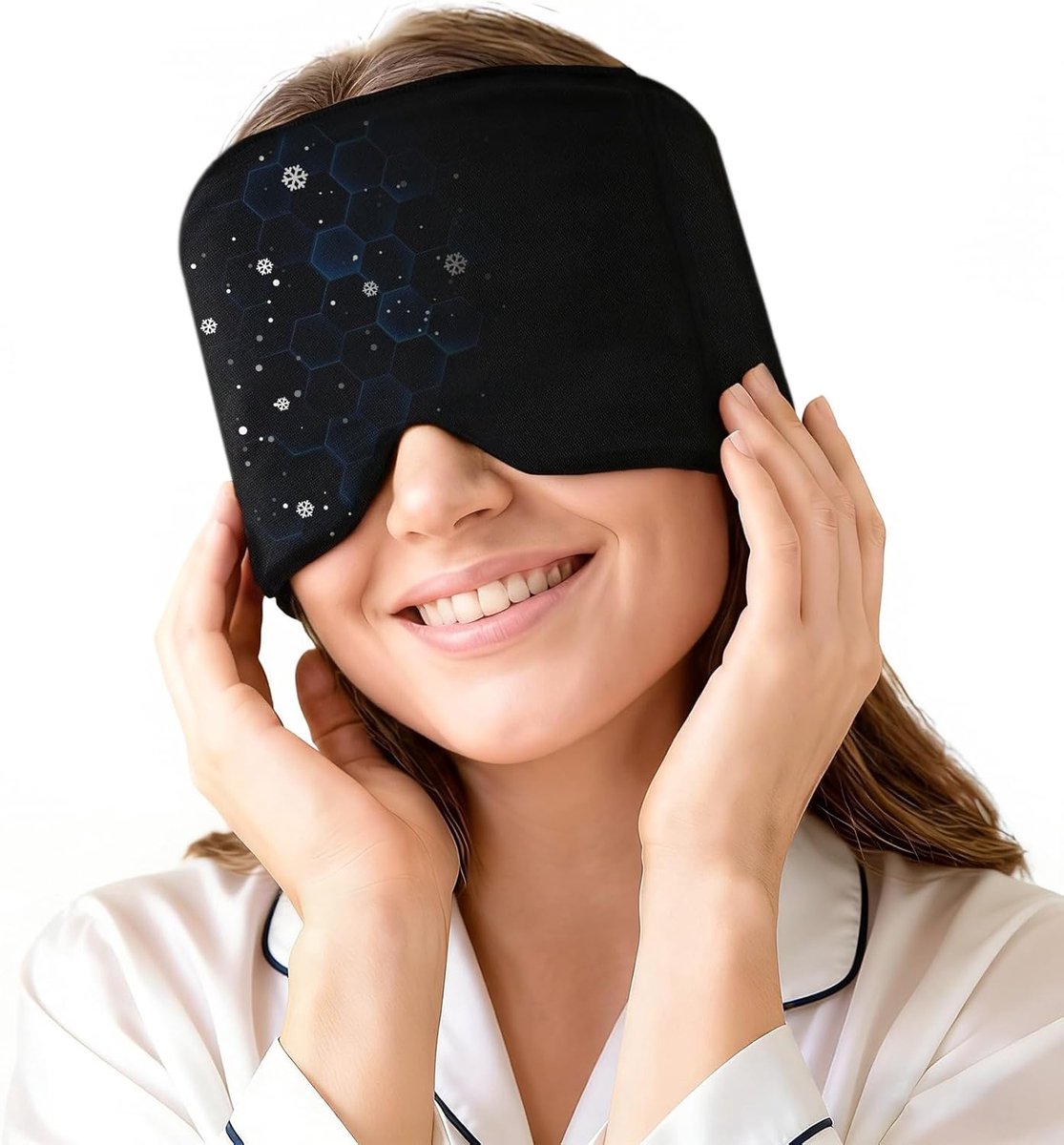 Gel oogmasker met koude en warme functie - herbruikbaar - lycra materiaal - verlichting bij migraine - ShopVlot