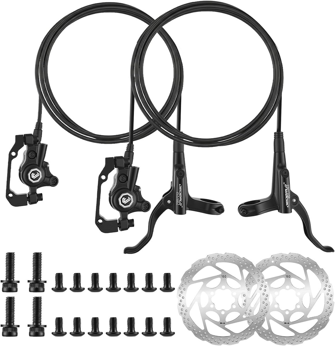 MTB Hydraulische Schijfremset - 2 Zuilen 160 mm - Aluminium Remschijven - Geschikt voor Mountainbike - ShopVlot