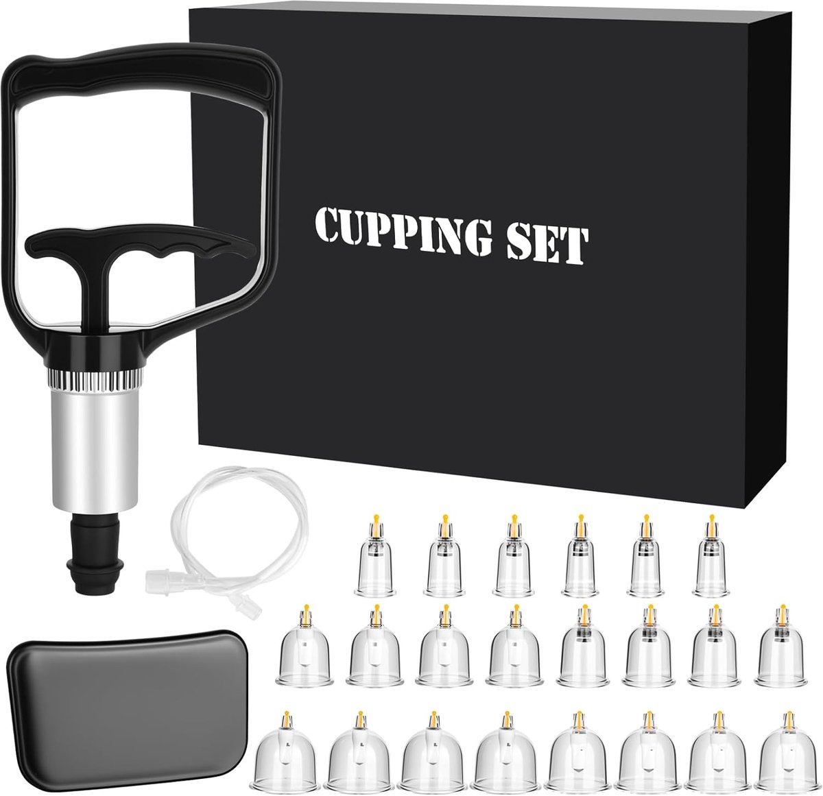 Cupping glazenset 22 stuks - kunststof met vacuümpomp - voor massage en anti-cellulitis - veelzijdige maten - ShopVlot