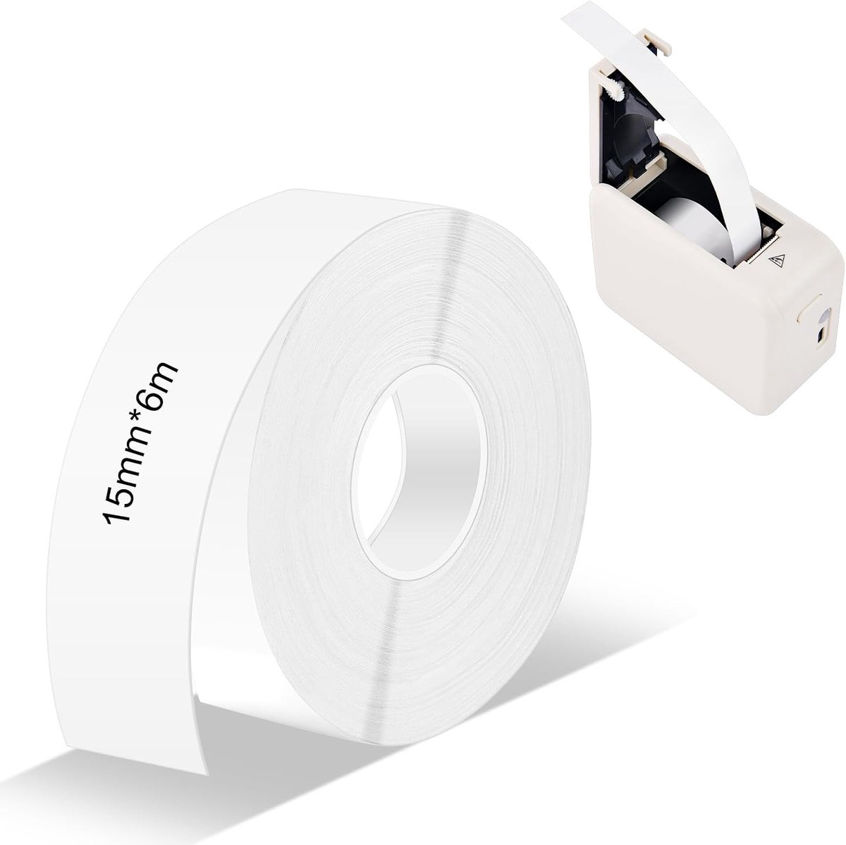 Label tape 15mm x 6m - zelfklevend papier - voor P11/D30/HP1 printer - ideaal voor naam- en prijslabels - ShopVlot