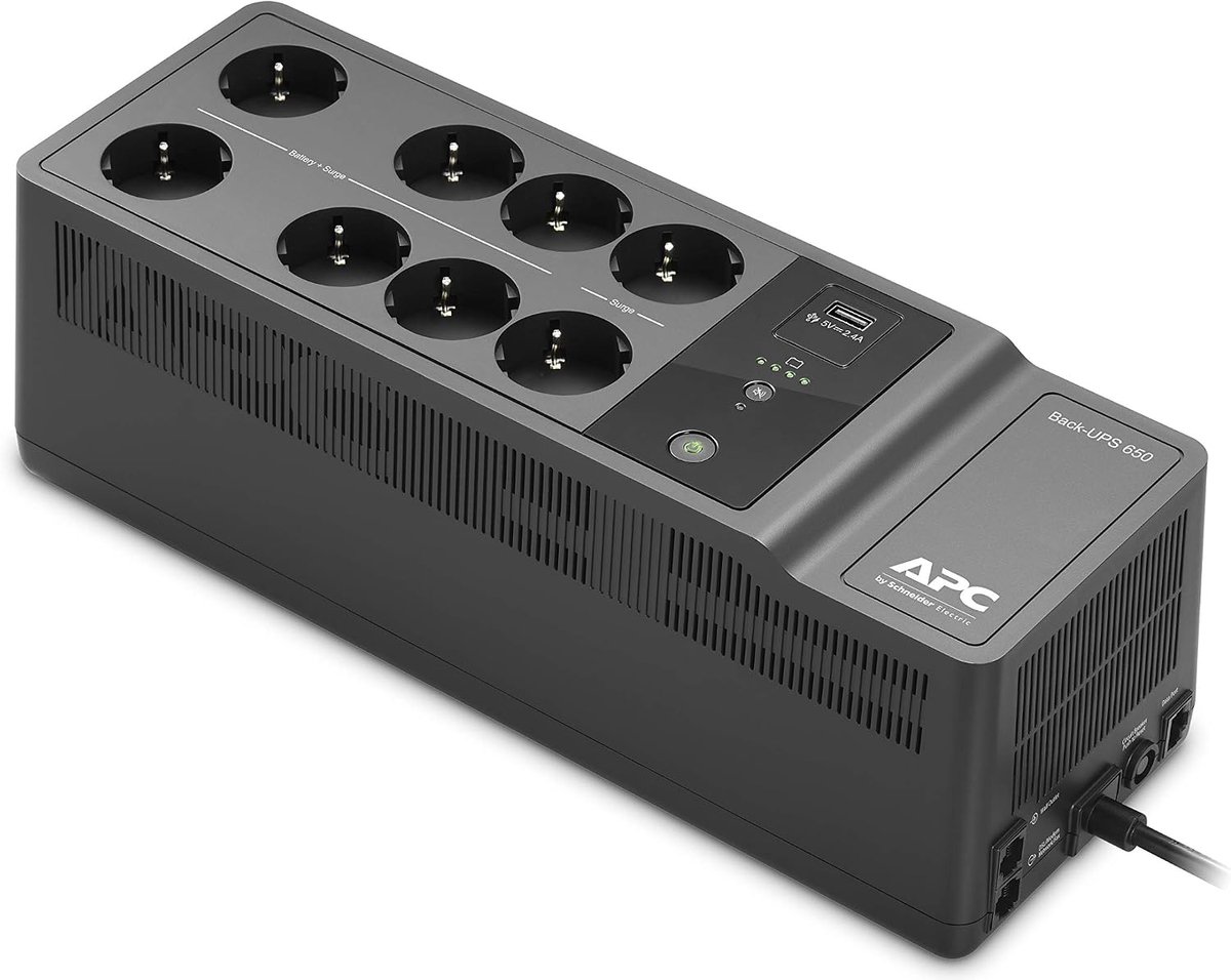 USV systeem 650VA - compacte uitvoering - betrouwbare stroomvoorziening - bescherming tegen stroomuitval - ShopVlot