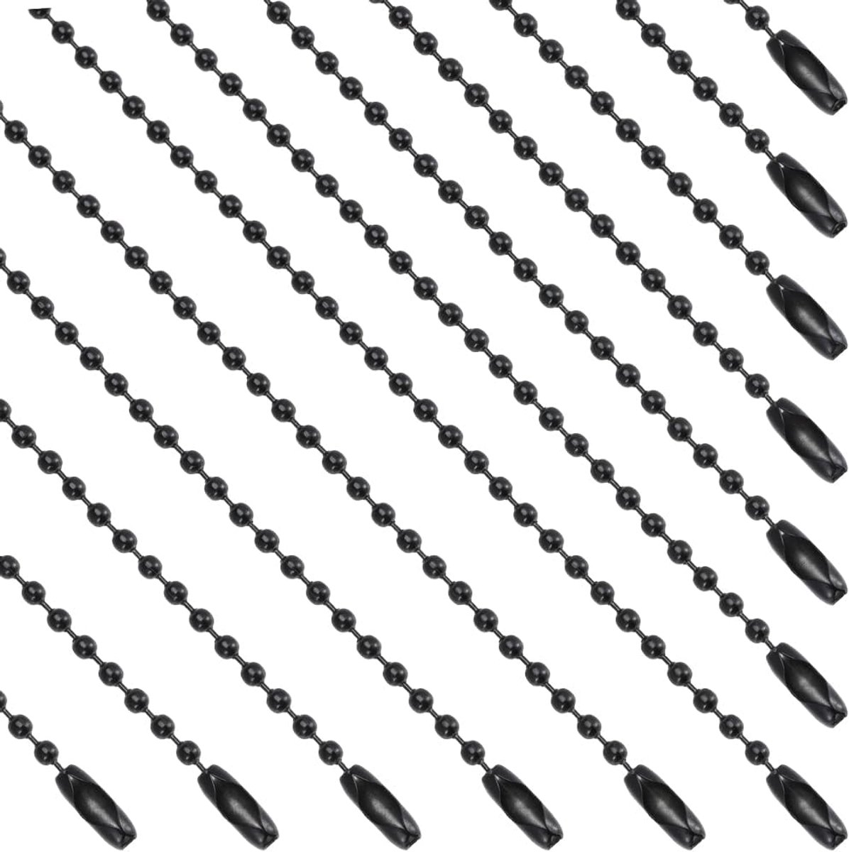 Ball chain 5,9 inch - zwarte metalen kralen - 100 stuks met connectors - ideaal voor DIY sieraden maken - SnelShoppen