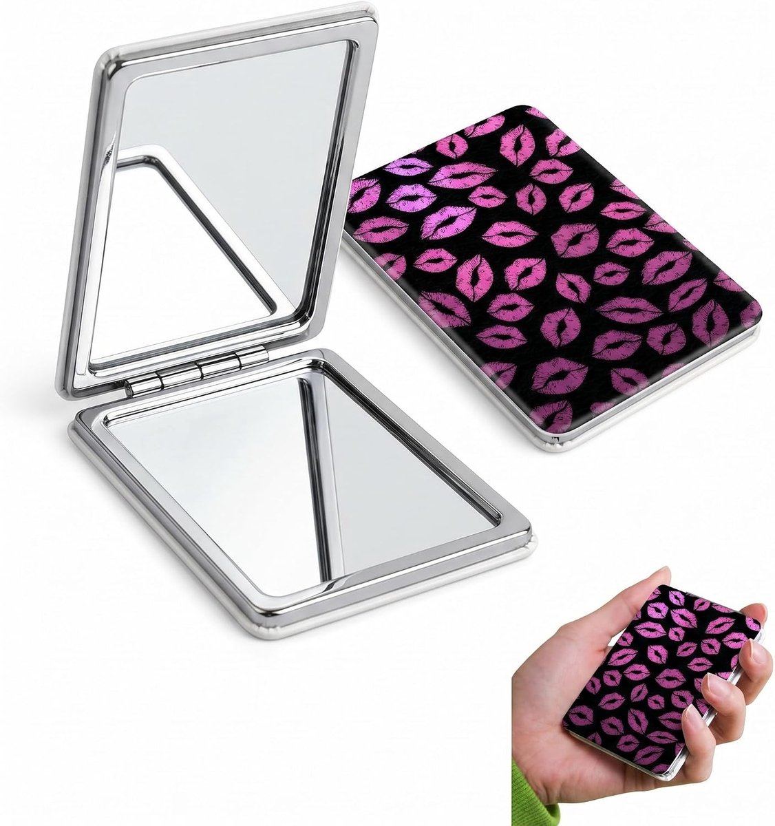 Dubbelzijdige zakspiegel - draagbaar - high-definition glas - perfect voor touch-ups - SnelShoppen