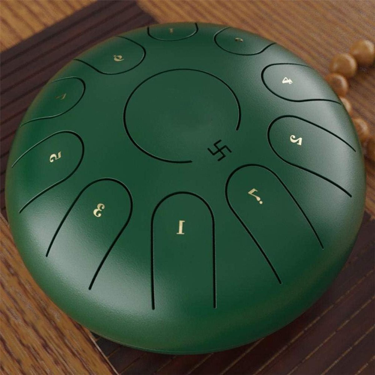 Stalen Tong Trommel - Handtrommel Tankdrum - Muziekeducatie Meditatie - 11 Tonen - 10 of 12 Inch - Groen