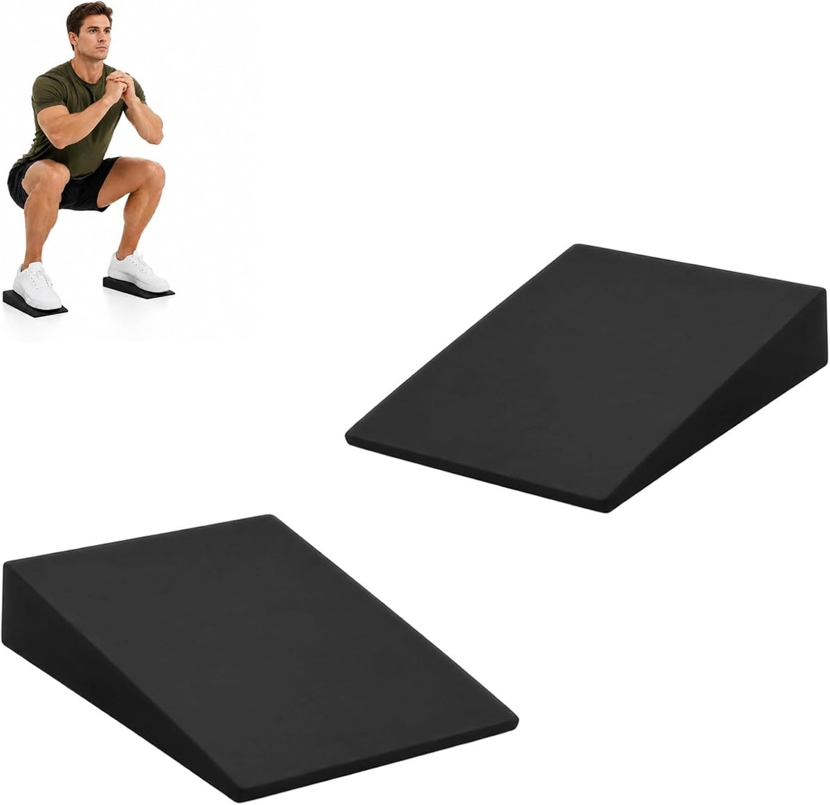 Kuitstretcher 2-delige set - squat wig met 4 fitnessbanden - verbetert kniebuigingen - SnelShoppen