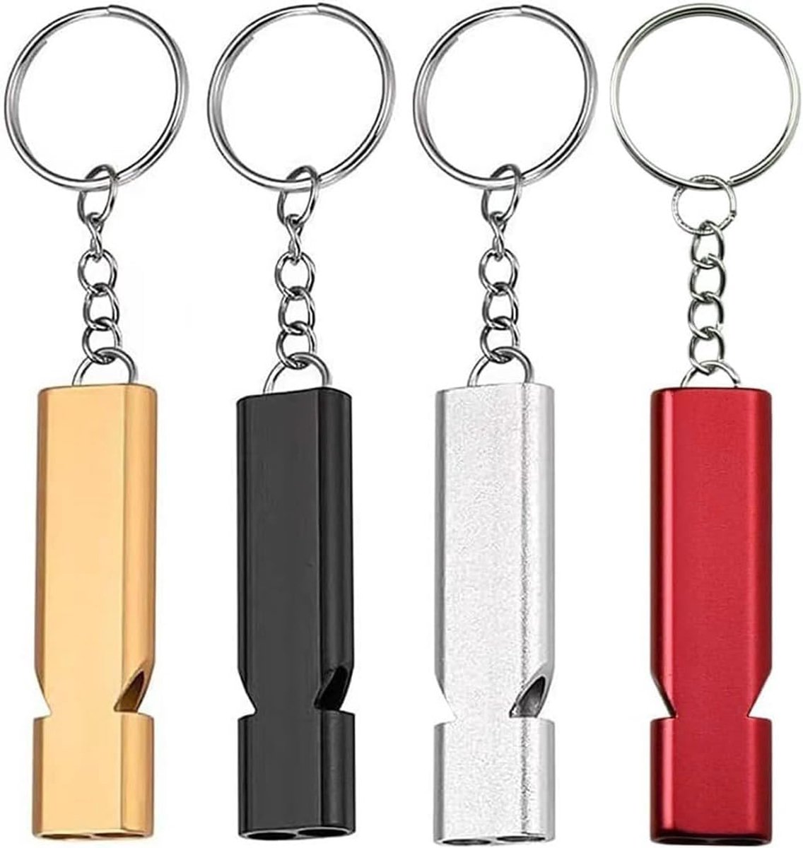 Survivalfluitjes 4 Stuks - Aluminium - Hoog Decibel - Voor Noodgevallen en Avontuur - SnelShoppen