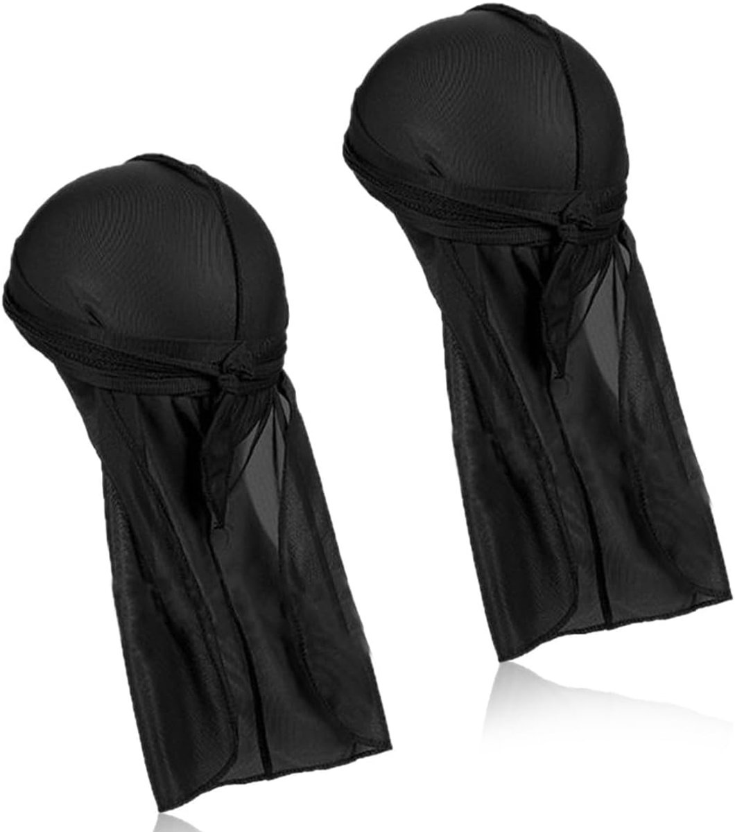 Durag cap 2 stuks - lange staart - ademend polyester - houdt haarstijl in model - SnelShoppen