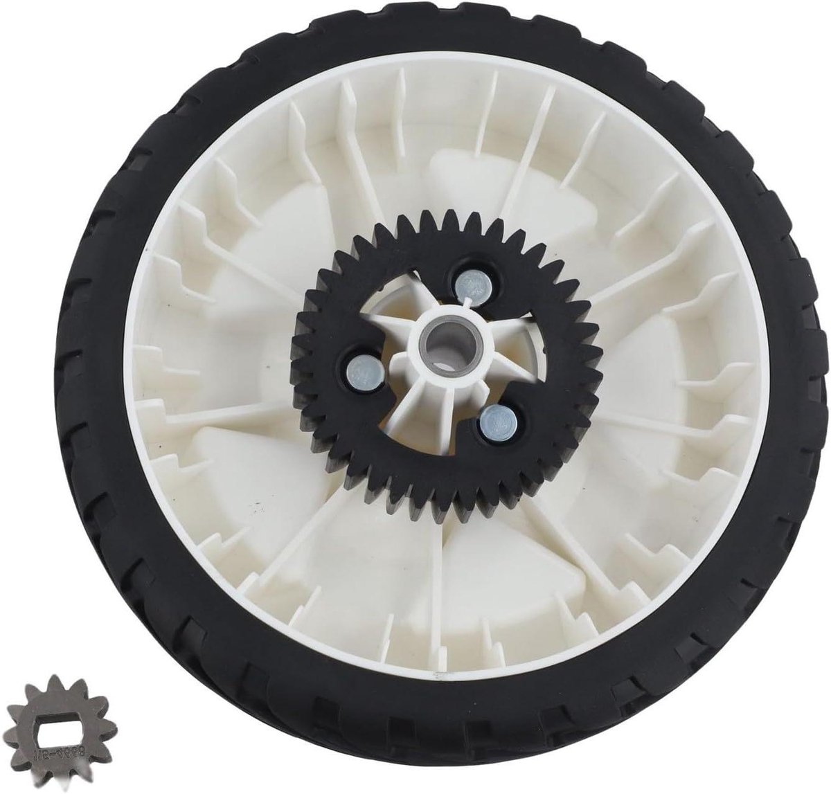 Vervangend Grasmaaierwiel - Wiel met Katrol - Gazon Onderhouden - Exacte OEM Pasvorm - 8 Inch - Zwart