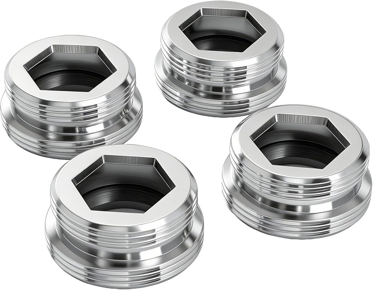 4 stuks kraanadapter, adapter met dubbele schroefdraad van messing, voor straalregelaar in de keuken, waterfilter, met 4 afdichtingen (M20-M22, 4 normaal)