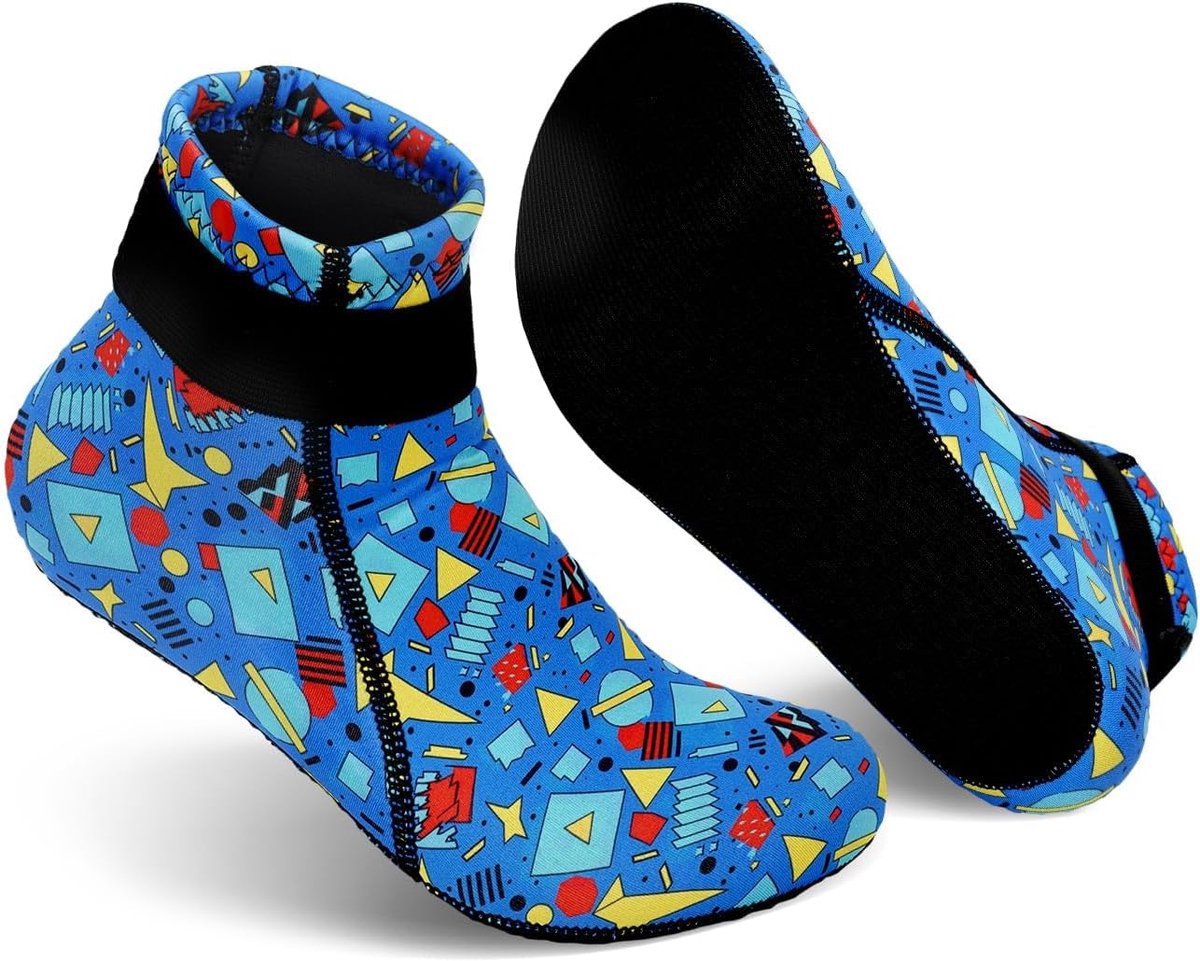 3 mm neopreen sokken voor jongens en meisjes, antislip, thermisch, ideaal voor duiken, surfen, strand, zwemmen, raften en waterparken | 3 mm neopreen, klittenbandsluiting, warm houden, voor strand, beachvolleybal, surfen, duiken, jongens en meisjes