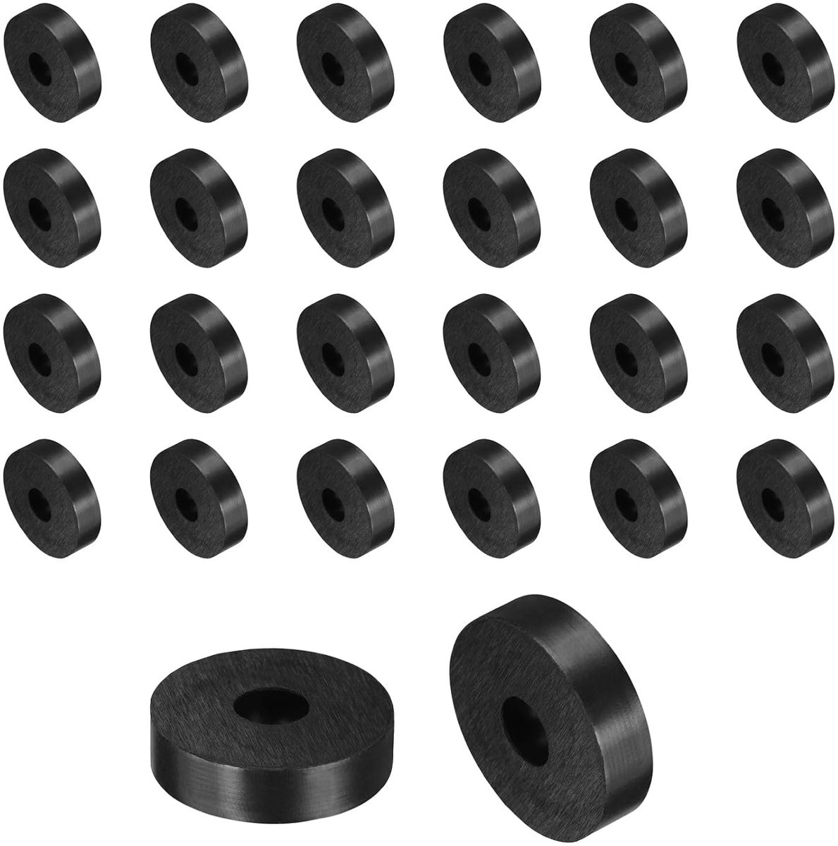 36 stuks rubberen sluitringen, 20 mm buitendiameter x 6 mm binnendiameter x 5 mm hoogte, ronde rubberen bussen, dikke rubberen sluitringen, voor huis- en autoaccessoires