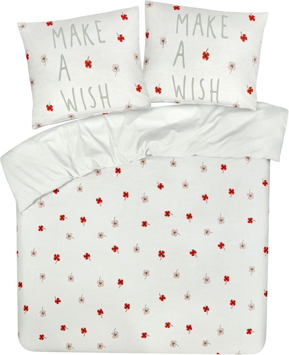 Dekbedovertrek 140x200 cm - 100% katoen - make a wish - heerlijk zacht en ademend - SnelShoppen
