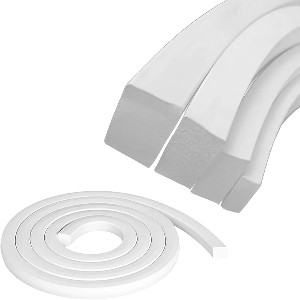Afdichtingsstrip van siliconenschuim, 5 mm x 20 mm, zachte siliconen band, vierkante spons, voor doe-het-zelvers, deuren, ramen, schuimbuizen, lengte: 1 m