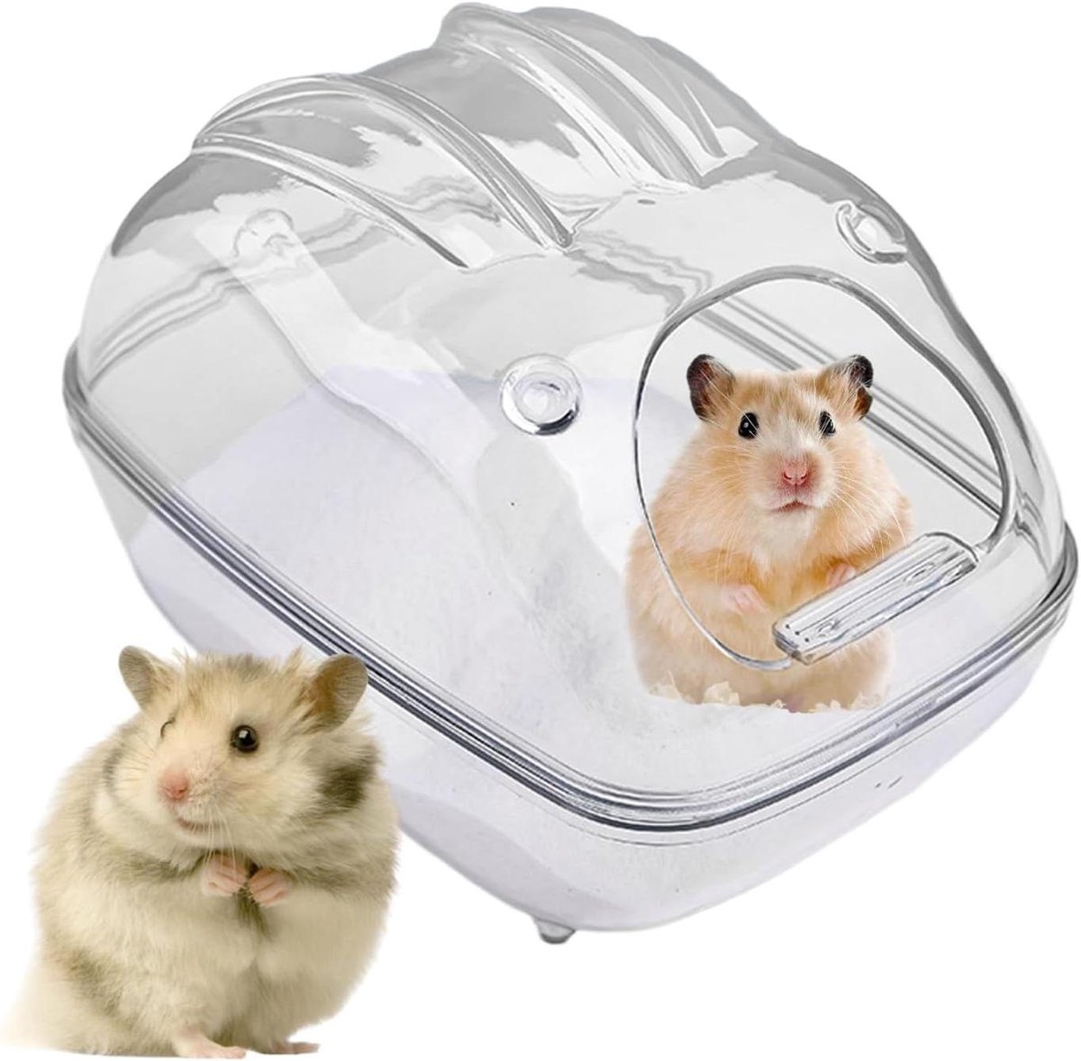 Zandbad Huisdier - Knaagdier Toilet - Netheid Koopplaats - Spatwaterdicht Ontwerp - L - Transparant