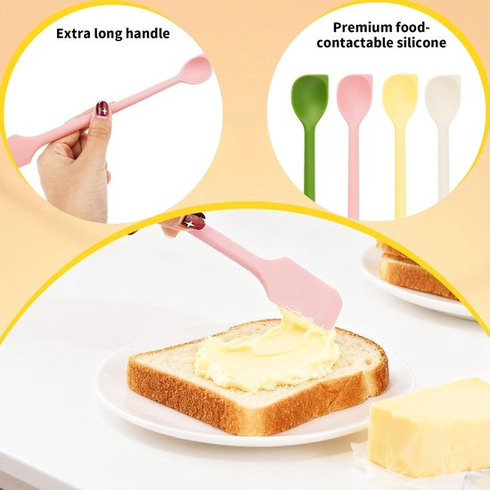 Spatels, Dunne Gebogen Uiteinden voor Schrapen Slanke Schepkop voor Scheppen en Mengen Accessoire for Keuken Potten Cosmetica Smalle Flessen — afbeelding 4