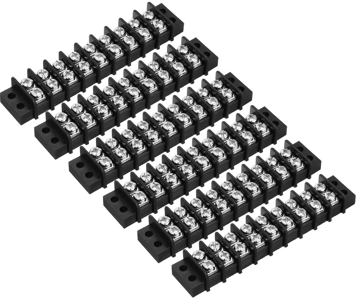 6 stuks PCB-klemlijst, 9,5 mm 9-polig, 300 V 20 A hekachtige printplaat-klemblokken dubbele rij