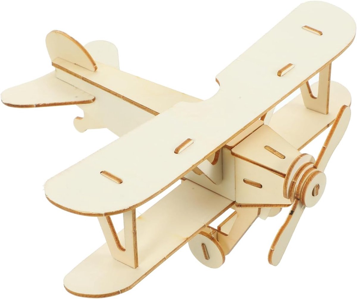 Houten doe-het-zelf-knutselvliegtuig, mini-montageschildering, vliegtuigmodel, speelgoed, hout, 3D-puzzels, bouwsets voor kinderen, school, knutseldecoratieprojecten