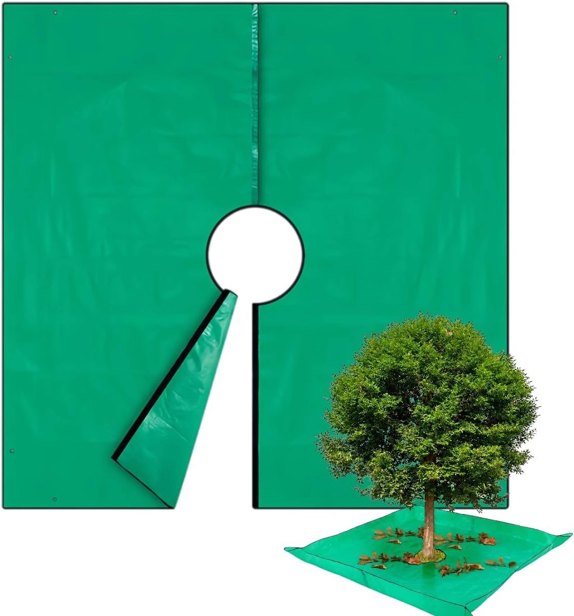 dekzeil voor het snoeien van struiken, landschapszeil voor het trimmen van tuinbomen, waterdicht zeil, vormsnijmat, waterdicht tuinzeil (2 m x 2 m, opening 60 cm)