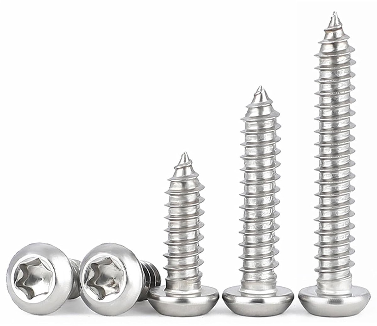 50 Stuks M4x12 Zelftappende Torx-schroeven Houtschroeven | A2 V2A 304 Roestvrij Staal,Ronde Flenskop,voor Hout Meubels,Timmerwerk,Montage,Reparatie,Werkplaats,DIY