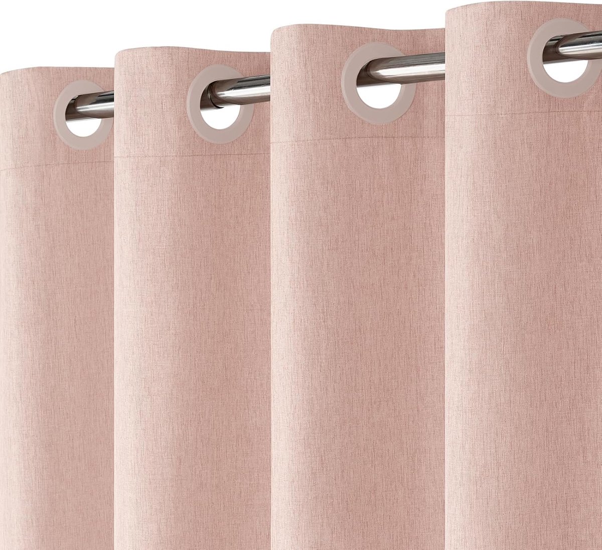 haakloos douchegordijn linnen met waterdichte coating, 230 g/m² zware stof textiel wasbaar douchegordijn met verzwaarde zoom, badgordijn voor douche en bad, 183 x 191 cm, roze
