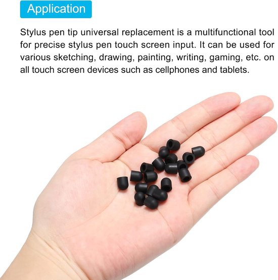 50 stuks stylus penpunten geleidend silicone rubber capacitief touchscreen pennen punt zacht universele vervanging 6,5 mm — afbeelding 5
