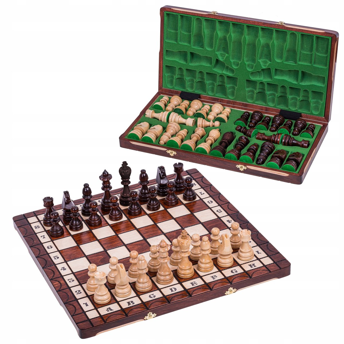 Houten Schaakspel Generaal 50x50cm - Esdoorn Houten Figuren, Koning 115mm