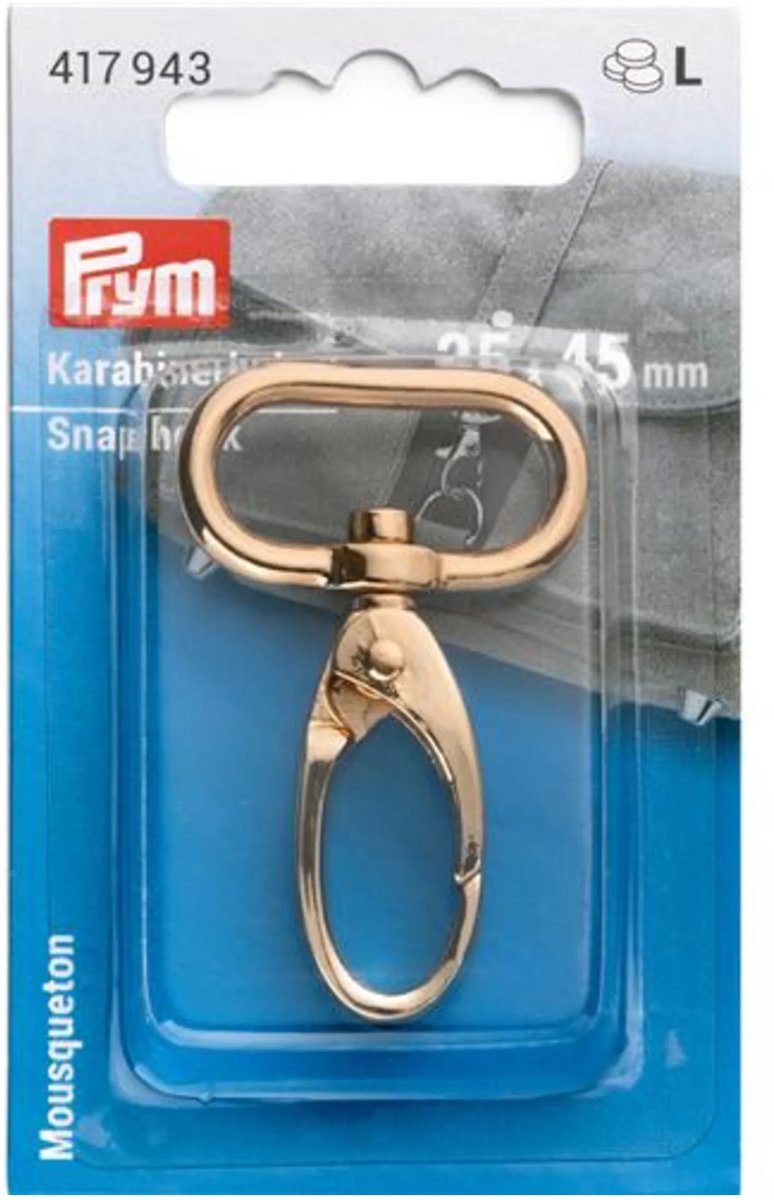 PRYM Karabijnhaak 25x45m new gold 417943 - Prym