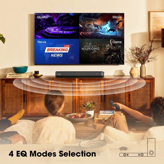 Soundbar 120W - Home Cinema - Film Kijken - Dolby Atmos - 50 Centimeter - Zwart — afbeelding 4