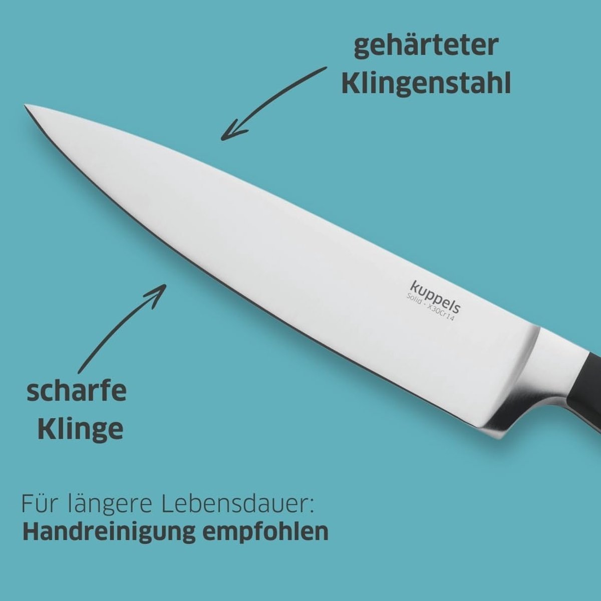 Koksmes 20 cm - extra scherp - roestvrij staal - ideaal voor nauwkeurig snijden - ShopVlot