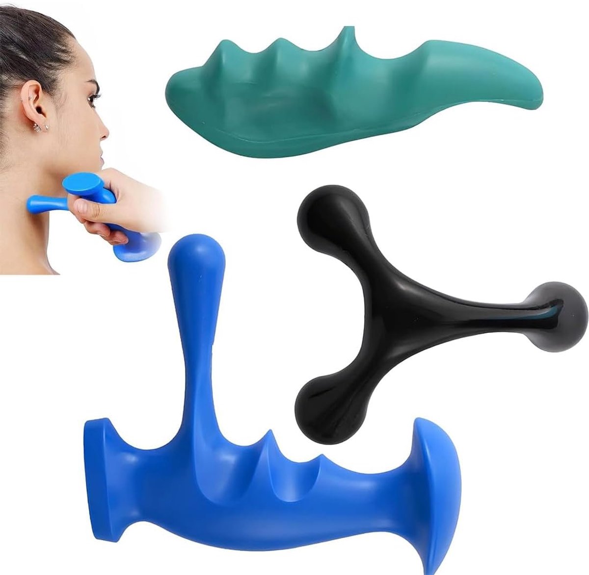 trigger point pusher massage set - 3-delig - ergonomisch ontwerp - effectieve diepe weefselmassage - ShopVlot
