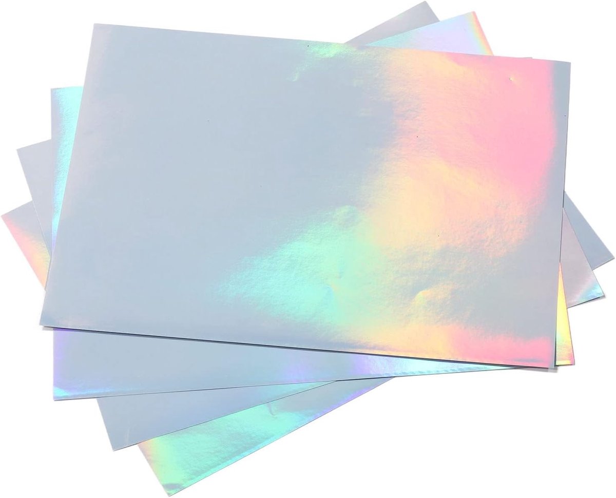 SnelShoppen - 22 Vellen Holografisch Stickerpapier A4 8x12 Inch Waterdicht Bedrukbaar voor Inkjet en Laserprinters - Perfect voor Creatieve Projecten