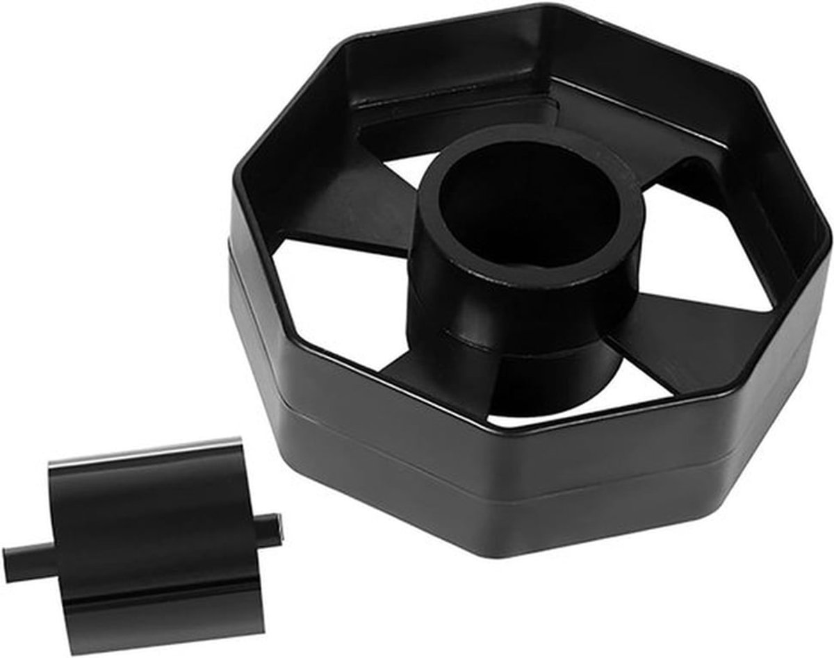 Zwarte desktop tape dispenser met 36 mm wiel, duurzame vervangende onderdelen voor gebruik in winkel, kantoor of schoolomgeving