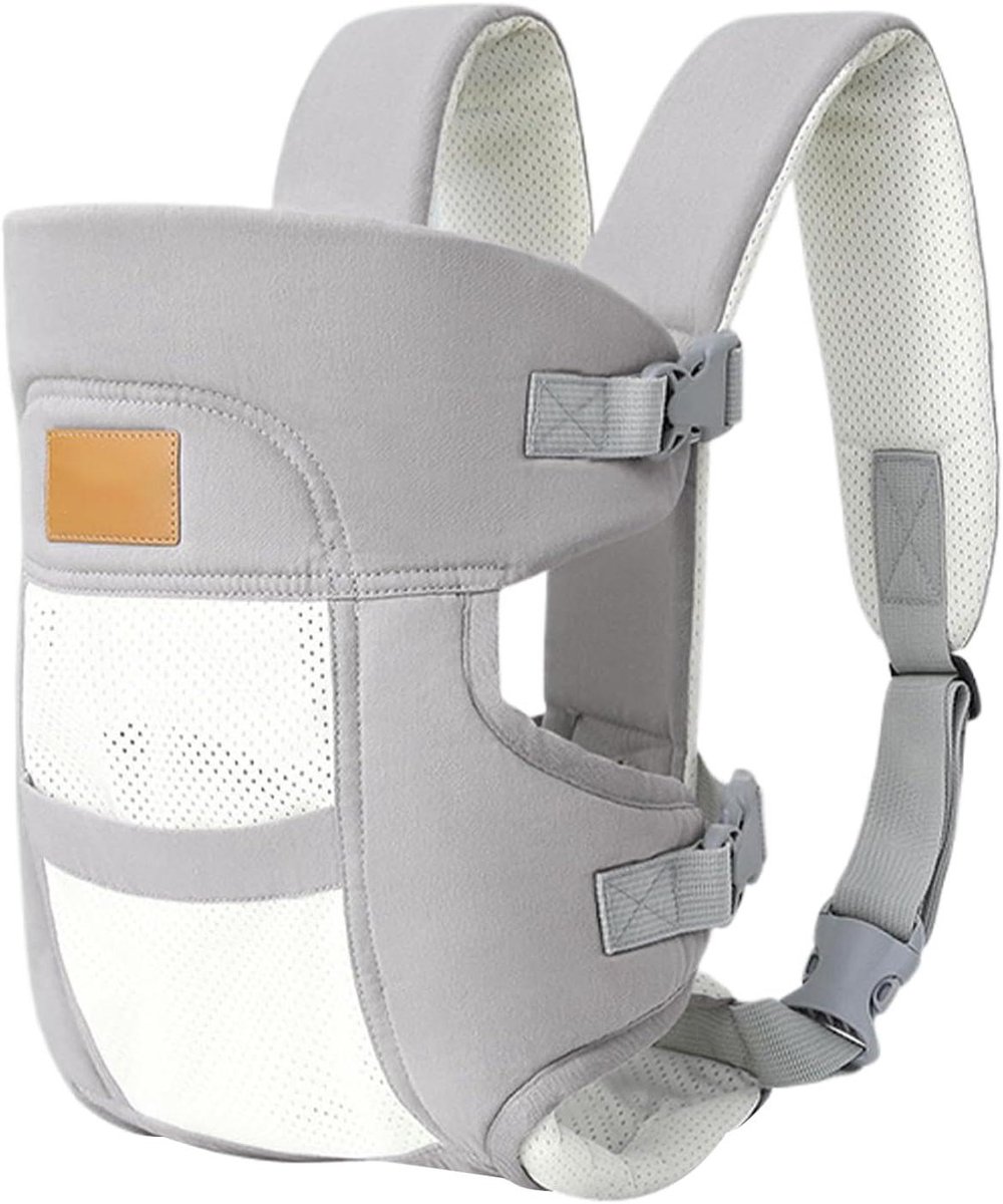 Babydrager Ergonomisch - Baby Draagzak - Dagelijkse Wandelingen - Verstelbare Draagposities - 0-24 Maanden - Lichtgrijs