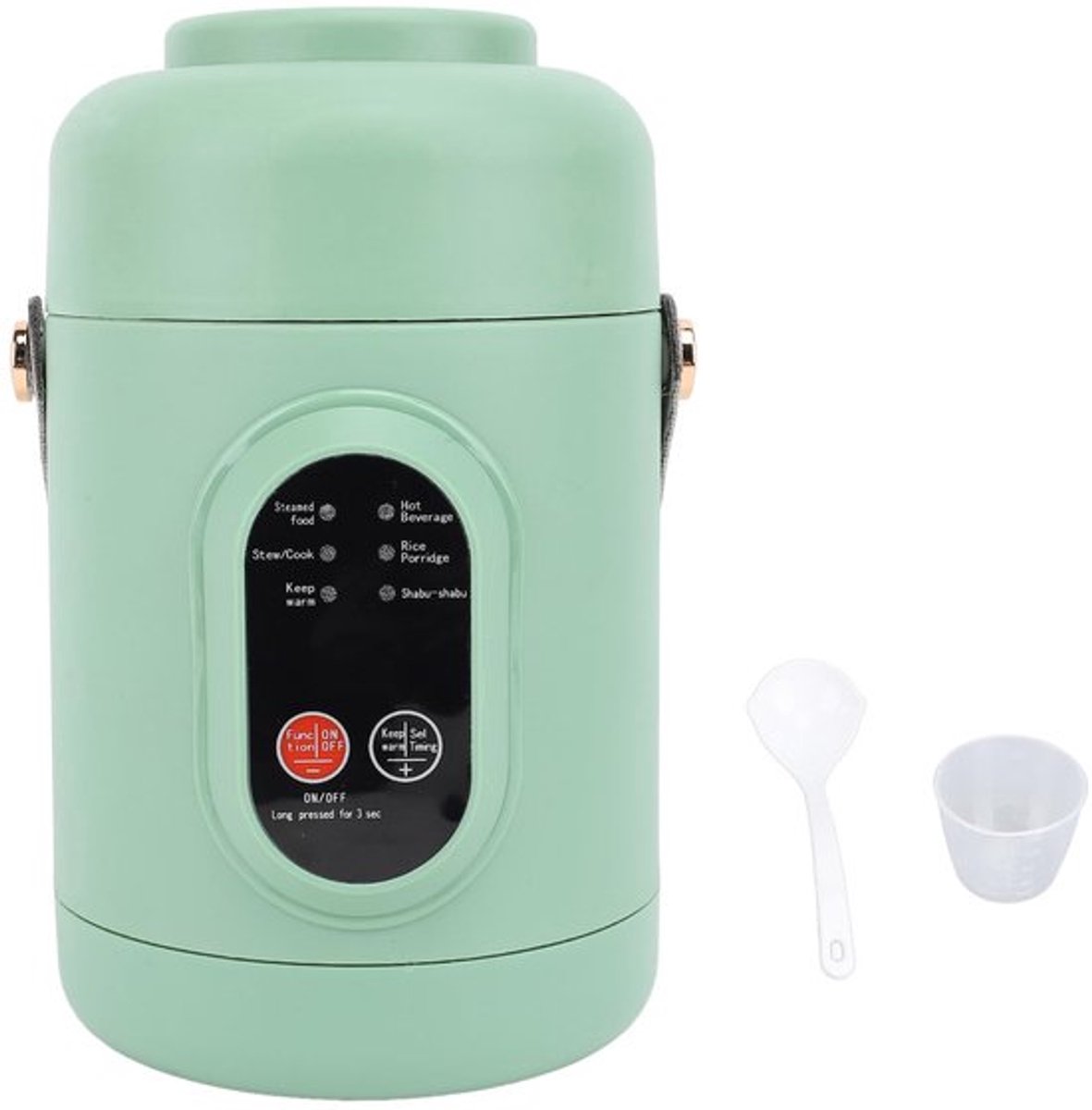 Draagbare elektrische pot, mini multifunctionele kookpot 500W reiskooktoestel roestvrij staal voor huisvrouwen, zakenmensen en reizigers (kqgm15u34f-11)