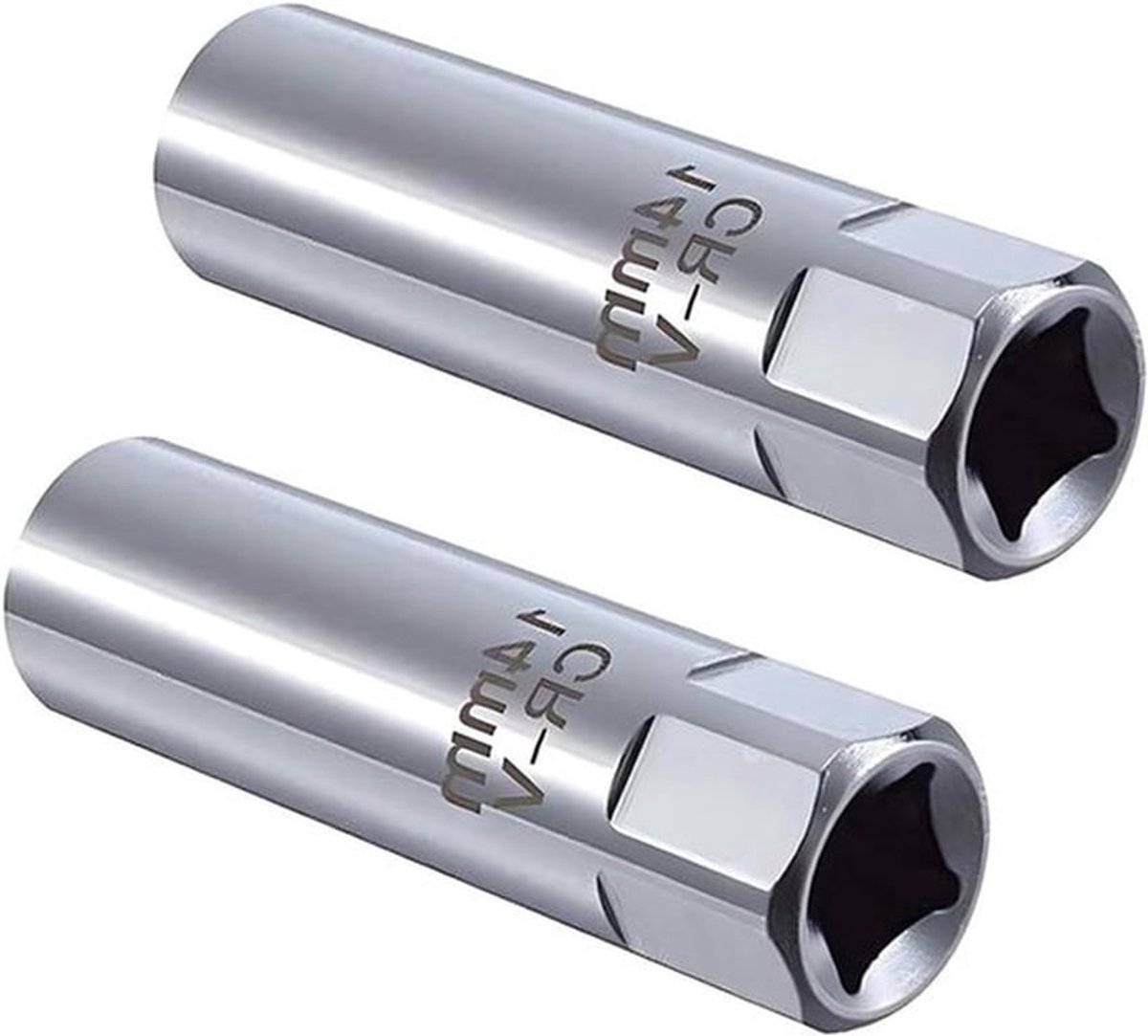 Set van 2 dunne wand bougiesleutels van 14 mm voor het eenvoudig en veilig verwijderen van auto-ontstekingsbougies, gemaakt van duurzaam materiaal voor universeel gebruik
