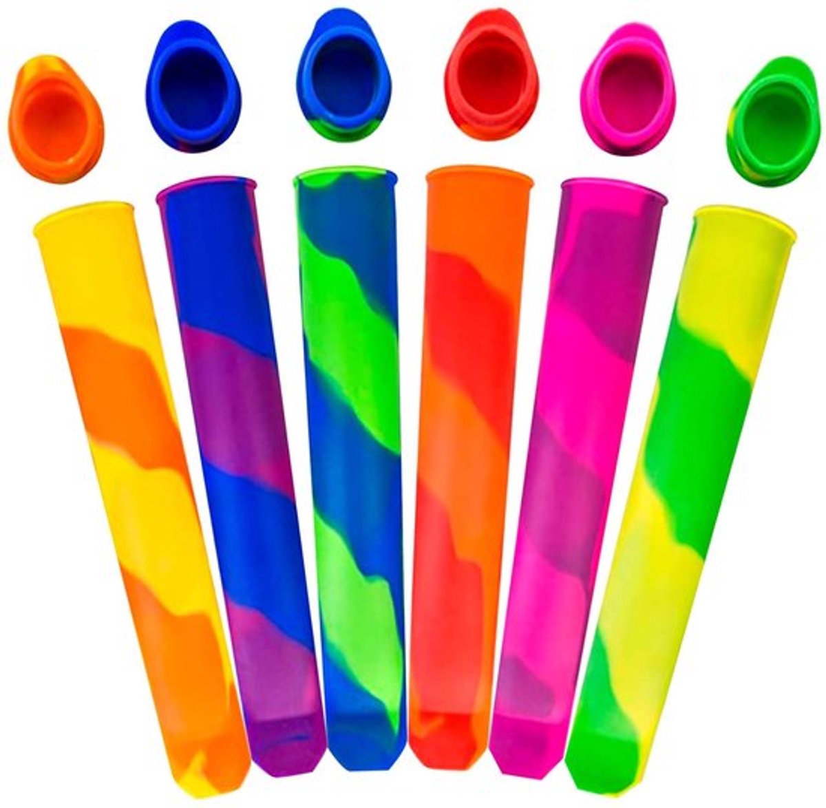 Set van 6 Popsicle Moulds - Silicone IJsjesmaker - Levensmiddelveilig en Herbruikbaar