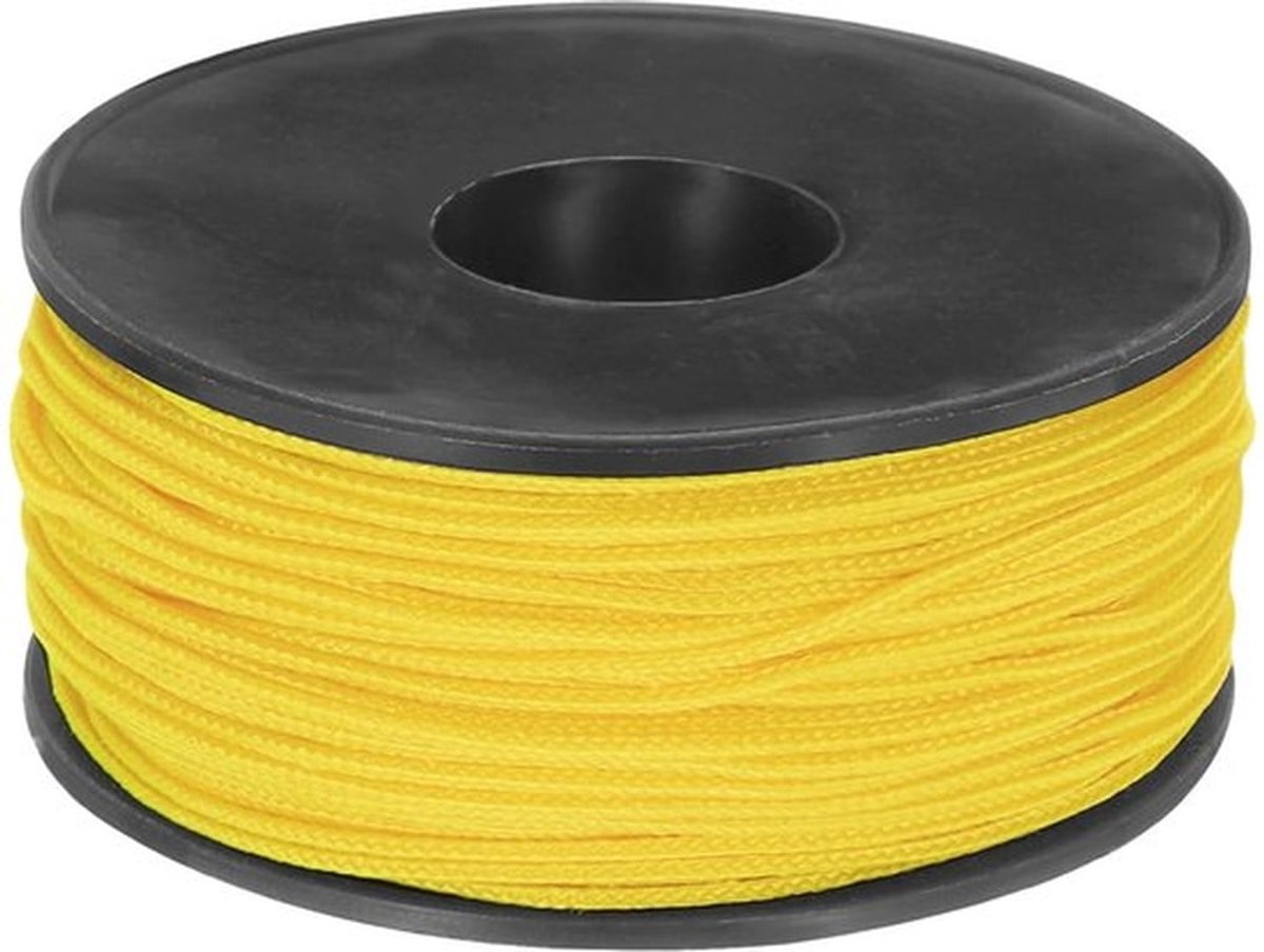 Micro Paracord 1,17 mm x 164 voet touw 100 lbs polyester gevlochten sterke draadspoel [voor wandelen, oefeningen, tenten, doe-het-zelf maken] - Geel