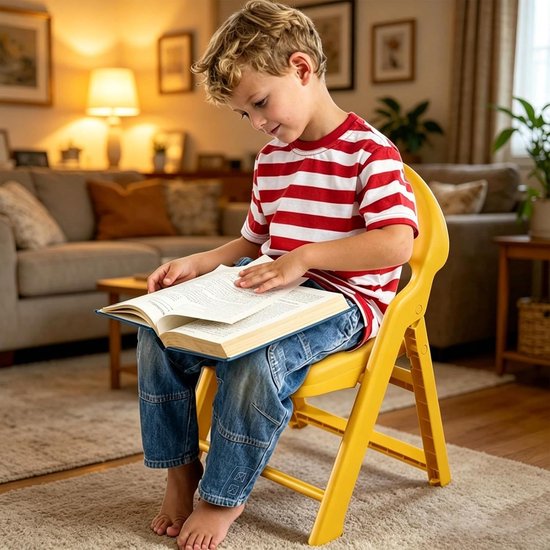 Opvouwbare Kinderstoel - Inklapbare Stoel Kinderen - Comfortabel Zitten - Stevig Schudvrij Frame - 66 x 10 x 66 cm — afbeelding 2