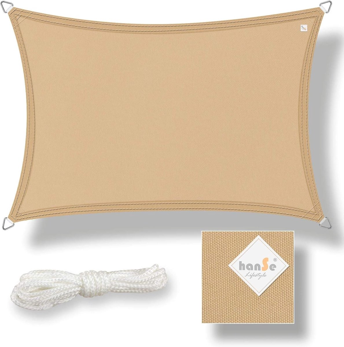 Zonnescherm 2x4m - hoogwaardig polyester - weerbestendig - ideaal voor bescherming tegen de zon - ShopVlot