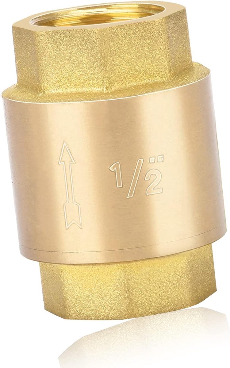 Terugslagklep 1/2 Inch - Messing - Corrosiebestendig - Geschikt voor pomp en wasmachine - ShopVlot
