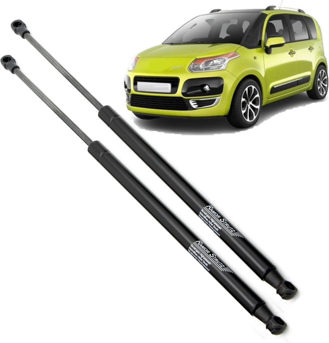 Gasveer achterklep 550 mm - vervangingsset voor Citroen C3 Picasso 2008-2017 - krachtige demping 420N - ShopVlot