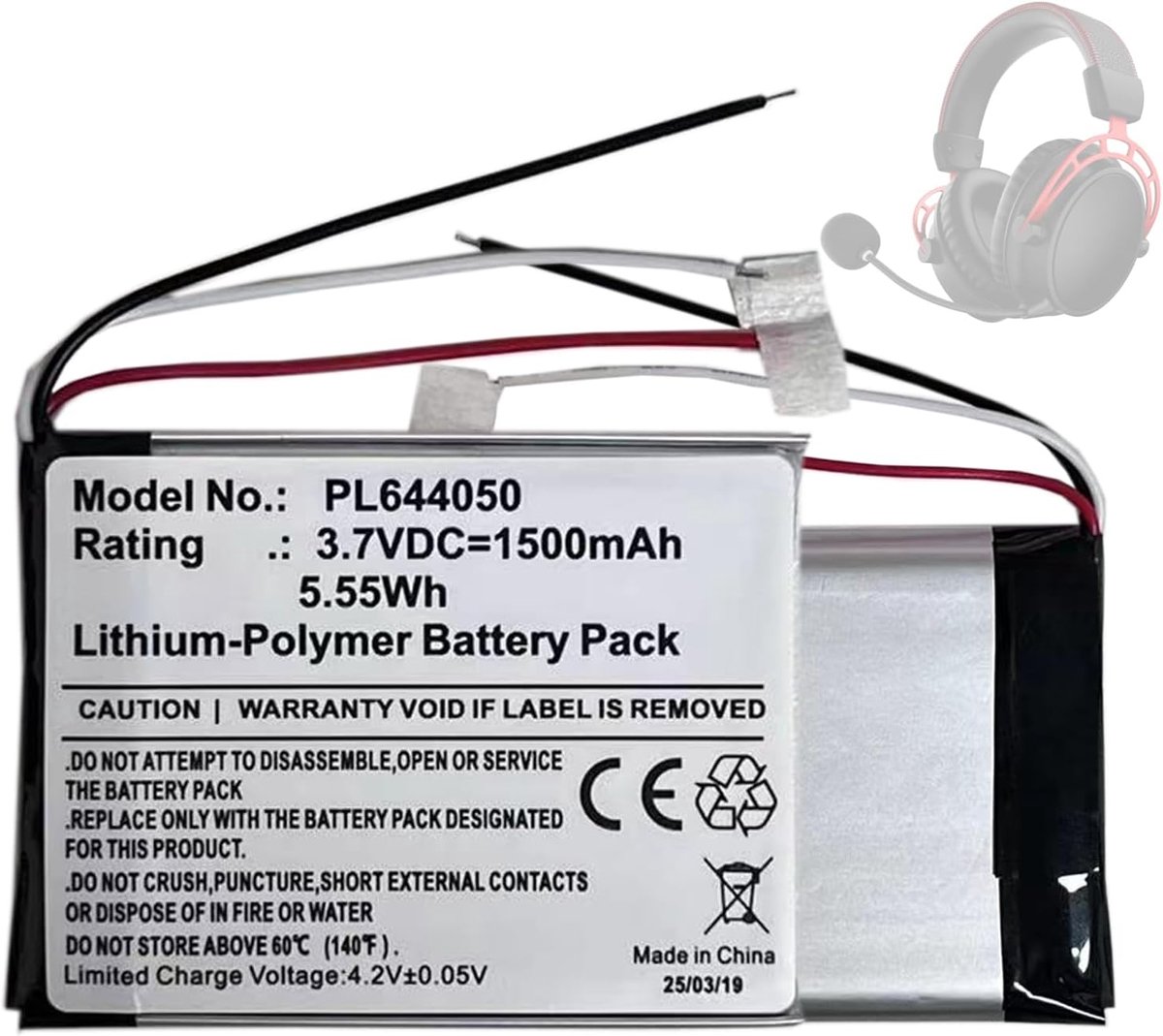 Vervangende batterij voor Hy-perX Cloud Alpha - Oplaadbare lithium-ion batterij - Hoge kwaliteit - Betrouwbaar gebruik - ShopVlot