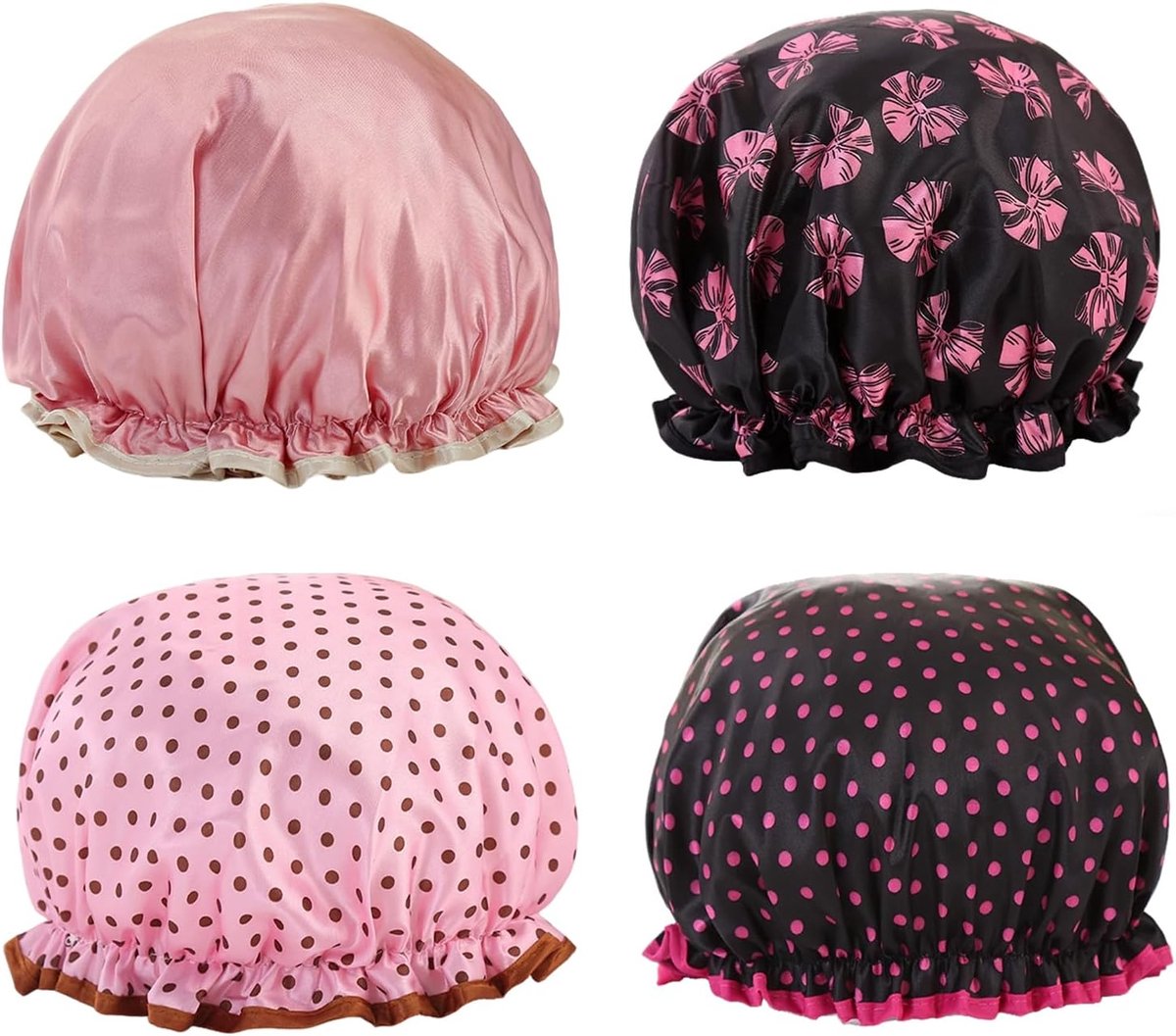 Douchcaps 4 Stuks - Dubbele Laag - Waterdicht - Haarbescherming voor Alle Haartypes - ShopVlot