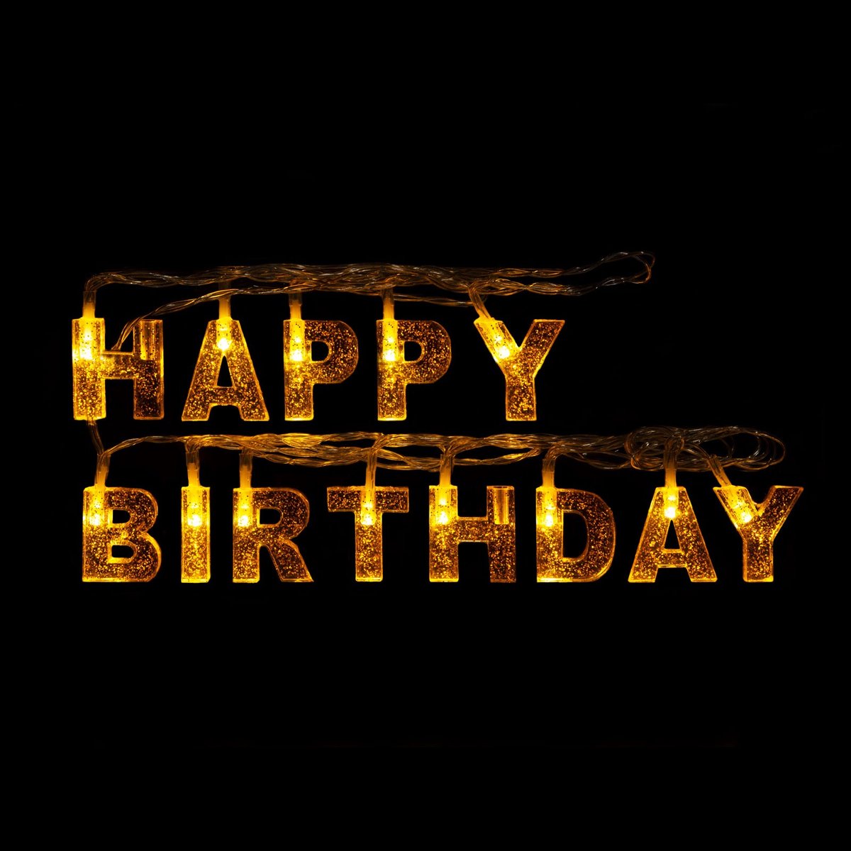 Verjaardag LED-lichtsnoer - "Happy Birthday" - 13 LED's - 2 x AA - 2 m 1 Stuks [56529B]