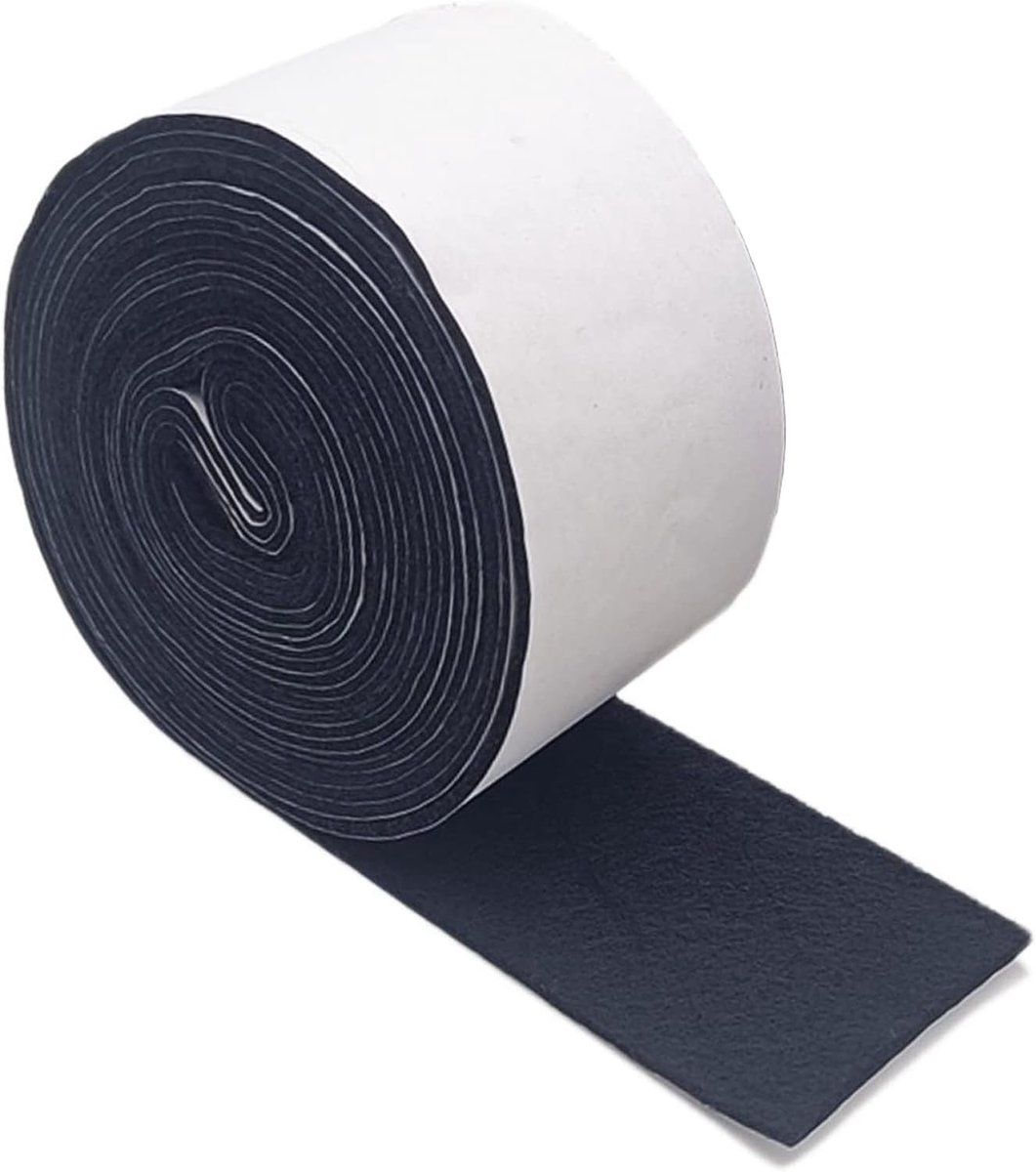 Viltstrips zwart 3m - polyester zelfklevend - sterke hechting - bescherming voor meubels - ShopVlot
