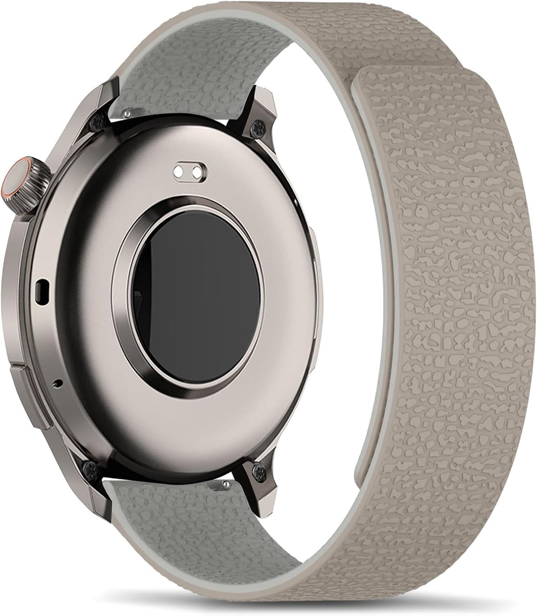 Magnetische Horlogeband 22mm - Zacht Comfort Silicone - Milk Tea, Wit - Ideaal voor Sportactiviteit - ShopVlot